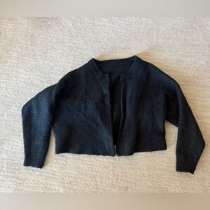 Black One Button Daily Drills Cropped sweater